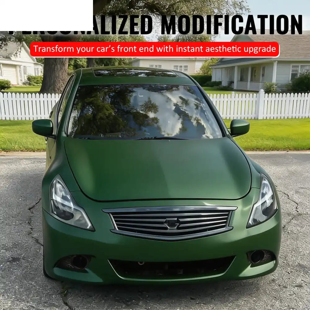 2010-2015 Infiniti G37 G25 Q40 Sedan OE Style Front Bumper Upper Grille Replacement Matte Black ABS Matte Black