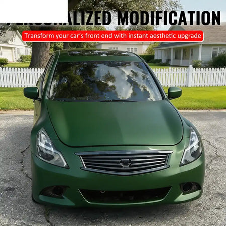 2010-2015 Infiniti G37 G25 Q40 Sedan OE Style Front Bumper Upper Grille Replacement Matte Black ABS Matte Black