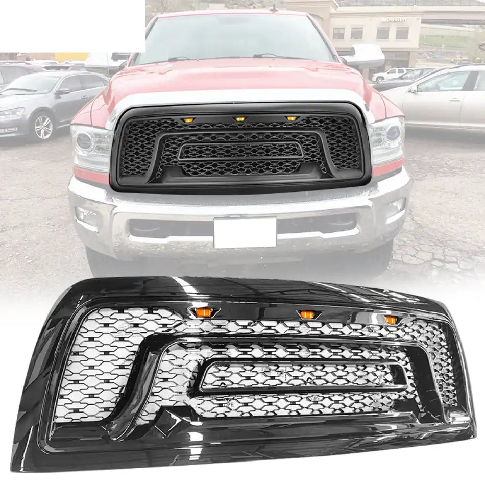 2010-2018 Dodge Ram 2500 3500 Front Grille w/ Signal Light Gloss Black
