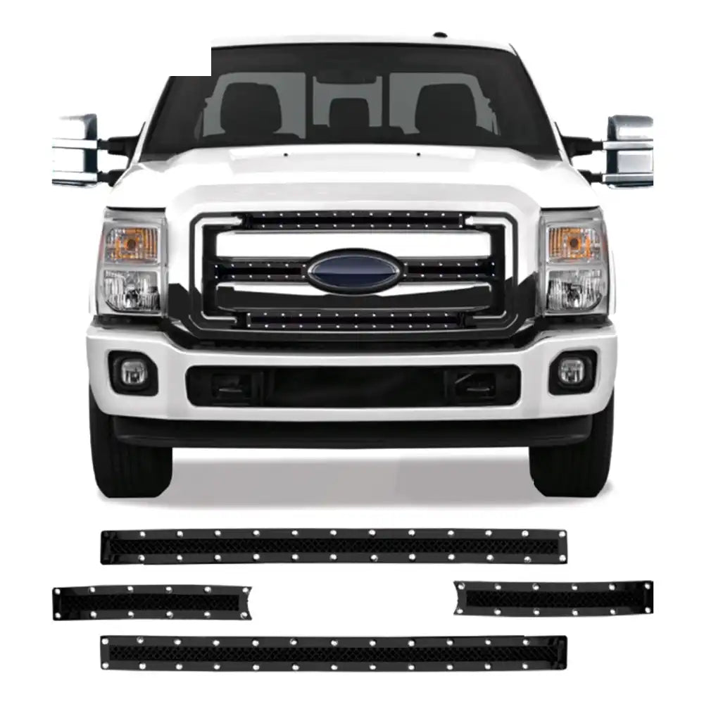 2011-2013 Ford F250 Super Duty Mesh Style Bumper Upper Grille Inserts