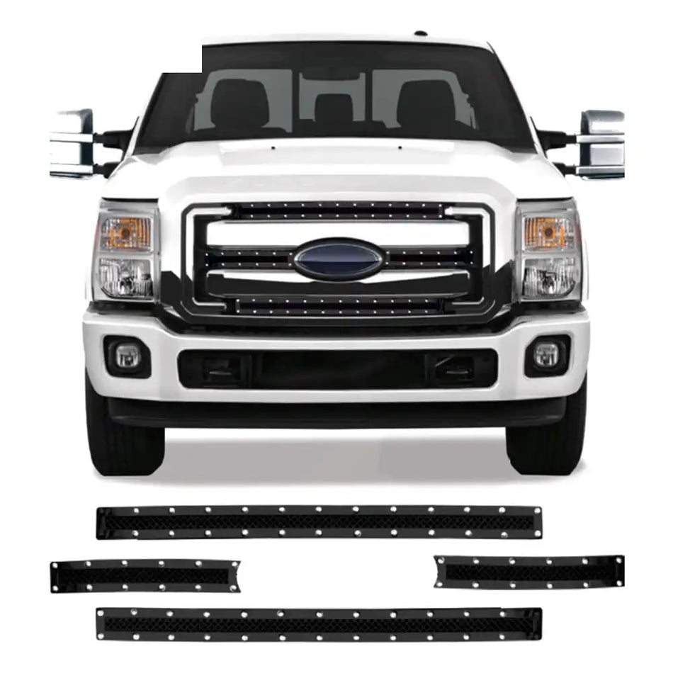 2011-2013 Ford F250 Super Duty Mesh Style Bumper Upper Grille Inserts