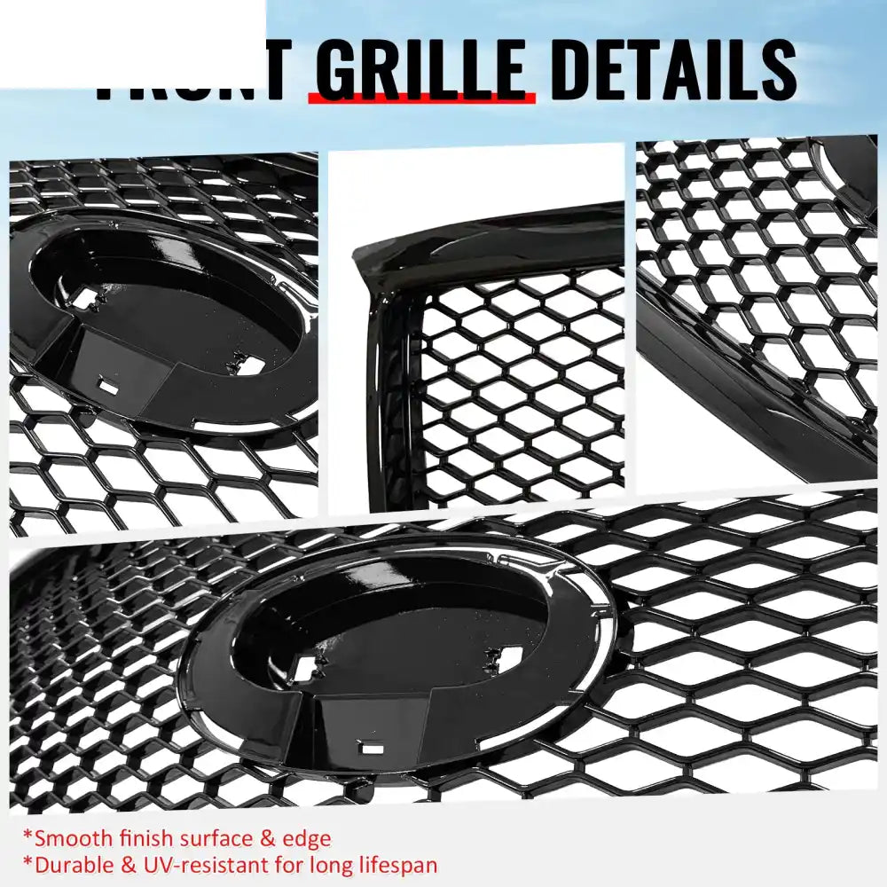 2011-2013 Infiniti M56 M35h M37& 2014-2015 Q70 Honeycomb Style Front Bumper Upper Grille Replacement Gloss Black ABS