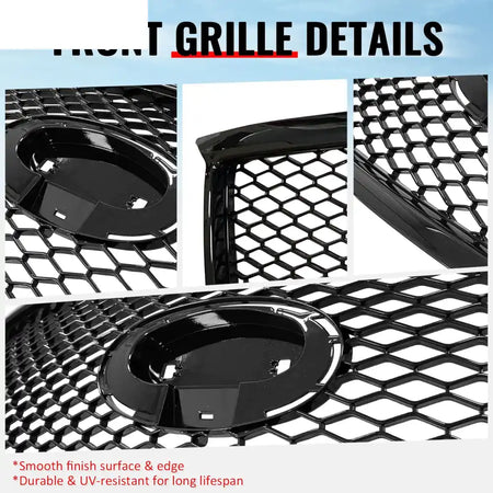 2011-2013 Infiniti M56 M35h M37& 2014-2015 Q70 Honeycomb Style Front Bumper Upper Grille Replacement Gloss Black ABS