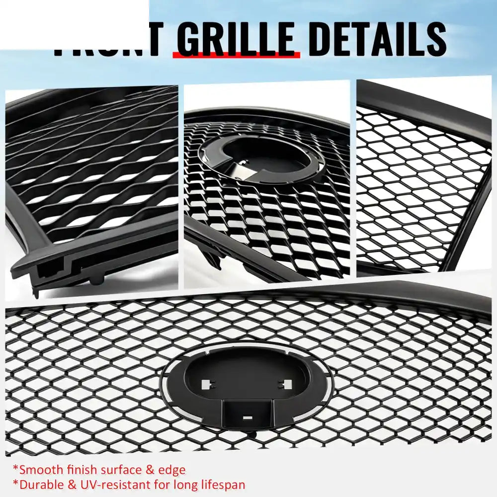 2011-2013 Infiniti M56 M35h M37& 2014-2015 Q70 Honeycomb Style Front Bumper Upper Grille Replacement Matte Black ABS