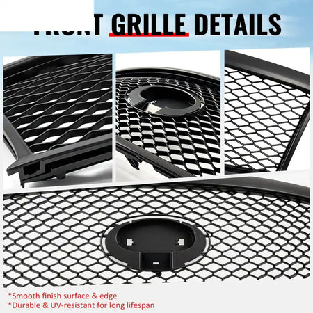 2011-2013 Infiniti M56 M35h M37& 2014-2015 Q70 Honeycomb Style Front Bumper Upper Grille Replacement Matte Black ABS