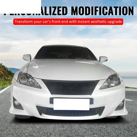 2011-2013 Lexus IS 250 IS350 Sedan Honeycomb Style Front Bumper Upper Grille Replacement Gloss Black ABS Gloss Black