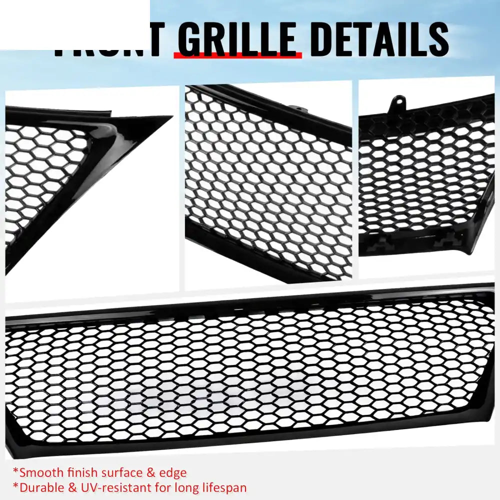 2011-2013 Lexus IS 250 IS350 Sedan Honeycomb Style Front Bumper Upper Grille Replacement Gloss Black ABS Gloss Black