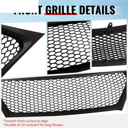 2011-2013 Lexus IS 250 IS350 Sedan Honeycomb Style Front Bumper Upper Grille Replacement Matte Black ABS Matte Black