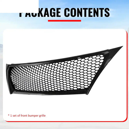 2011-2013 Lexus IS250 IS350 Sedan Honeycomb Style Front Bumper Upper Grille Replacement Carbon Fiber Print ABS Carbon