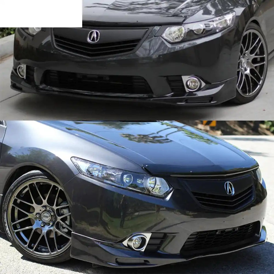 2011-2014 Acura TSX Unpainted Black Front Bumper Lip PU Unpainted Black
