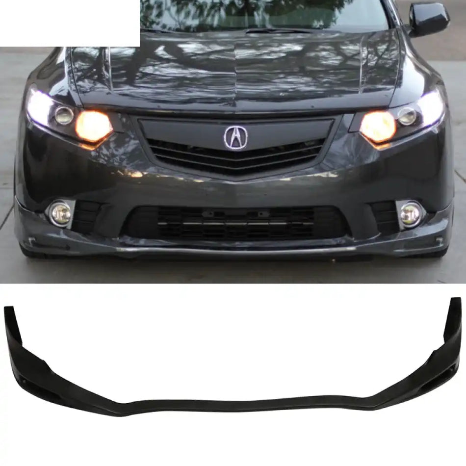 2011-2014 Acura TSX Unpainted Black Front Bumper Lip PU Unpainted Black