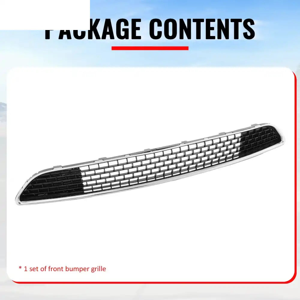2011-2014 Chrysler 300 SRT8 Front Bumper Lower Grille SRT8 Style Chrome& Gloss Black ABS Mesh Grill Replacement Chrome&