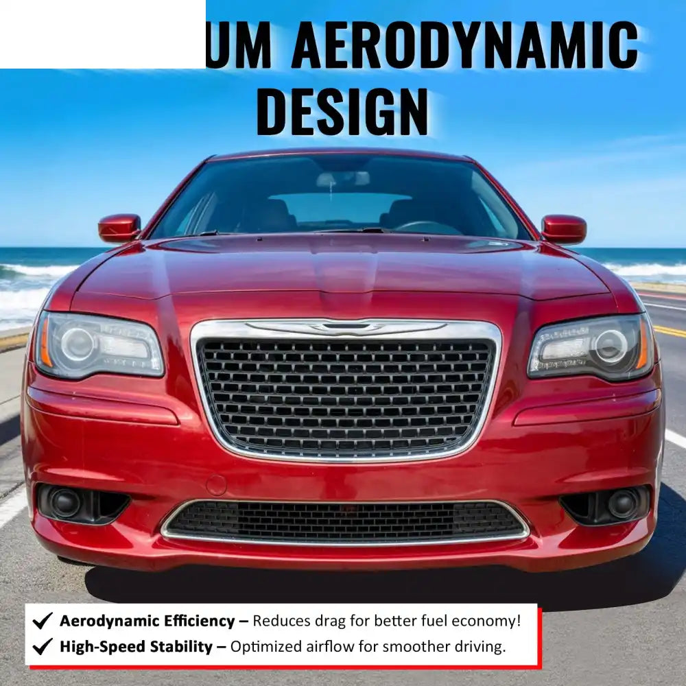2011-2014 Chrysler 300 SRT8 Front Bumper Lower Grille SRT8 Style Chrome& Gloss Black ABS Mesh Grill Replacement Chrome&