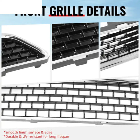 2011-2014 Chrysler 300 SRT8 Front Bumper Lower Grille SRT8 Style Chrome& Gloss Black ABS Mesh Grill Replacement Chrome&