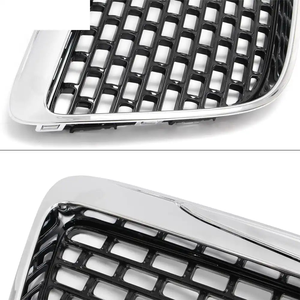 2011-2014 Chrysler 300 SRT8 Style Front Bumper Upper Grille Chrome& Gloss Black ABS Mesh Grill Replacement Chrome&