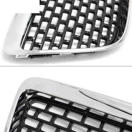 2011-2014 Chrysler 300 SRT8 Style Front Bumper Upper Grille Chrome& Gloss Black ABS Mesh Grill Replacement Chrome&