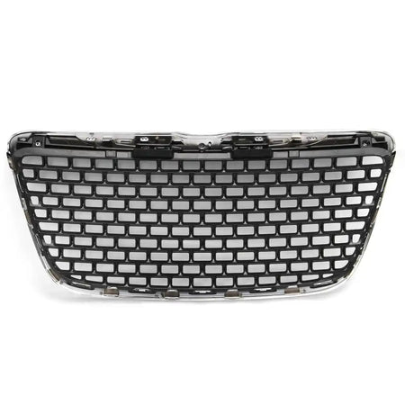 2011-2014 Chrysler 300 SRT8 Style Front Bumper Upper Grille Chrome& Gloss Black ABS Mesh Grill Replacement Chrome&
