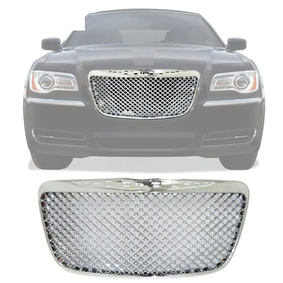 2011-2014 Chrysler 300C Mesh Style ABS Front Hood Mesh Grille - Chrome