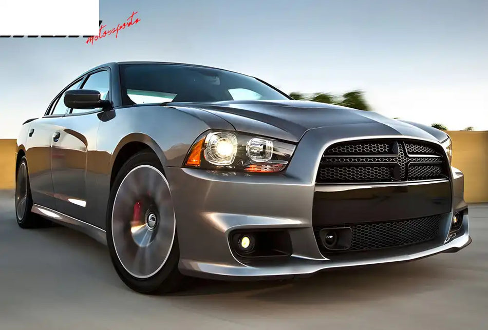 2011-2014 Dodge Charger Front Bumper Conversion Grilles SRT8 Style Black PP