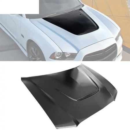2011-2014 Dodge Charger Hood Replacement SRT 392 Style Aluminum Black