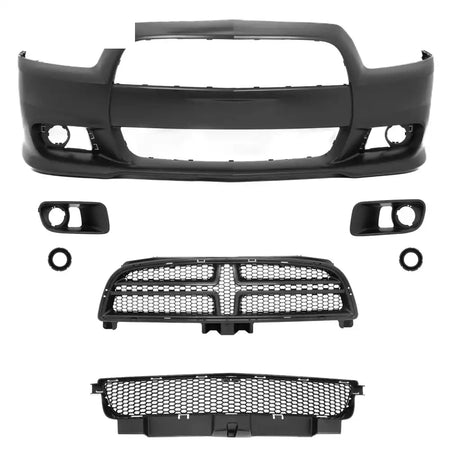 2011-2014 Dodge Charger SRT8 Front Bumper Cover + Grilles Unpainted PP