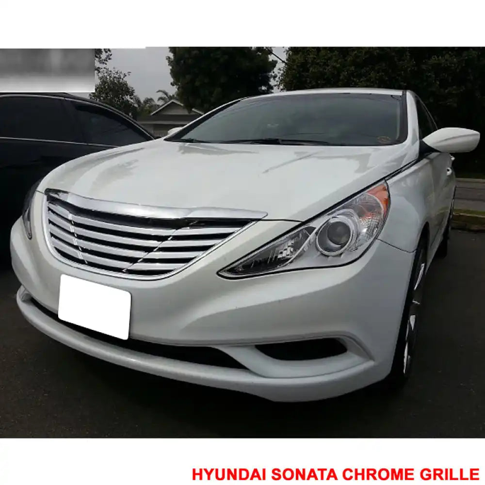 2011-2014 Hyundai Sonata Front Upper Mesh Grille Chrome Horizon ABS