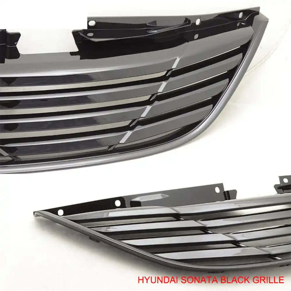 2011-2014 Hyundai Sonata Horizontal Style Front Upper Hood Grille ABS