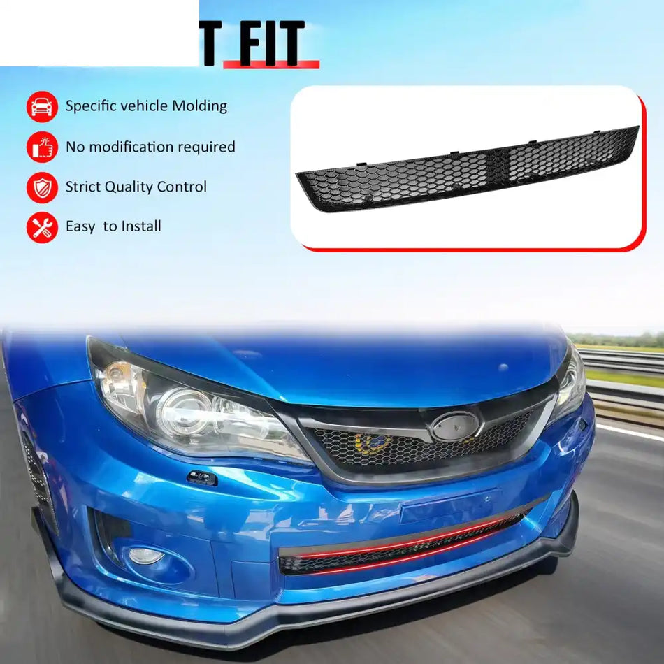 2011-2014 Subaru Impreza WRX & WRX STI Honeycomb Style Front Bumper Lower Grille Insect Prevention Carbon Fiber Print