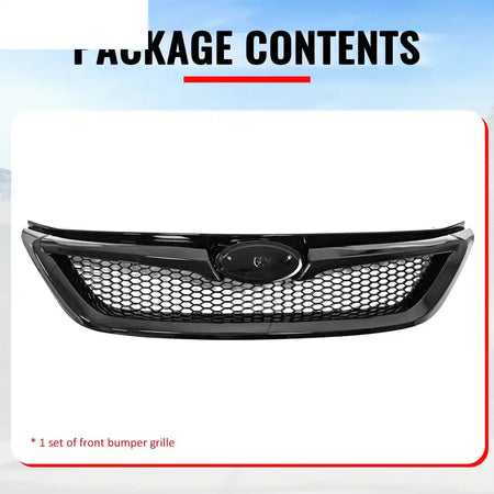 2011-2014 Subaru Impreza WRX & WRX STI Honeycomb Style Front Bumper Upper Grille Replacement Gloss Black ABS