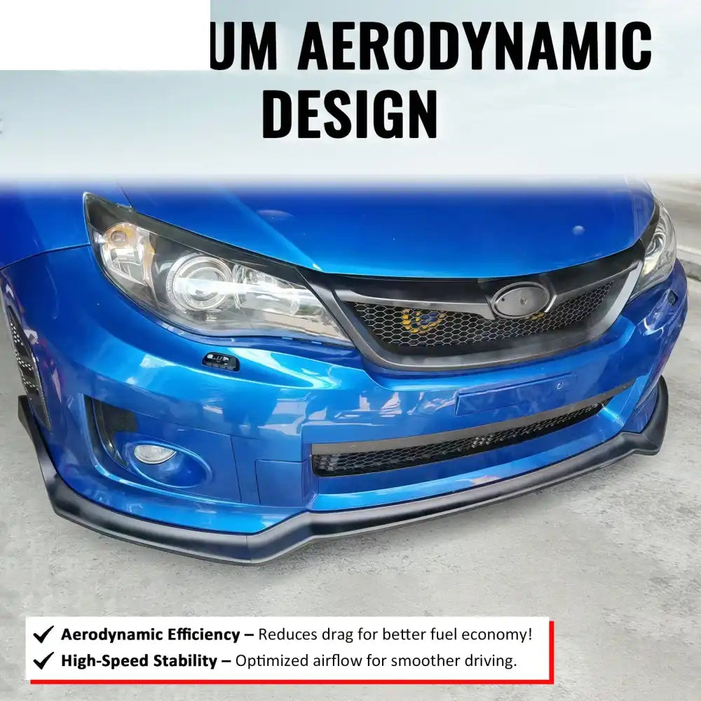 2011-2014 Subaru Impreza WRX & WRX STI Honeycomb Style Front Bumper Upper Grille Replacement Gloss Black ABS