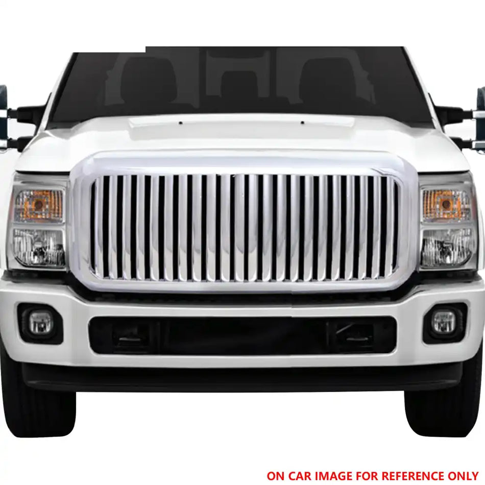 2011-2015 Ford F-250 F-350 Vertical Style Black Front Upper Grille ABS Black