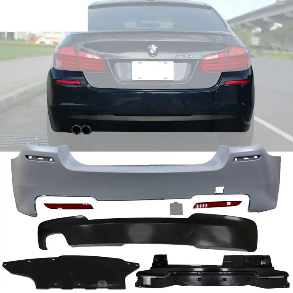 2011-2016 BMW F10 5-Series MTech Style Single Outlet Rear Bumper Cover