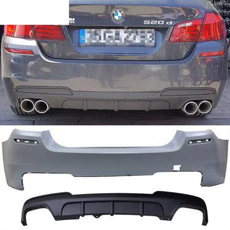 2011-2016 BMW F10 M-P Style Twin Muffler Dual Outlet Rear Bumper PP