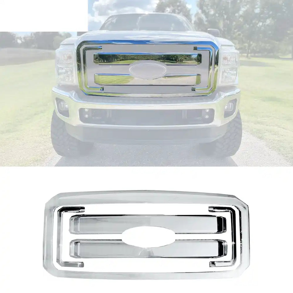 2011-2016 Ford F-250 OE Style Chrome Front Bumper Upper Grille ABS