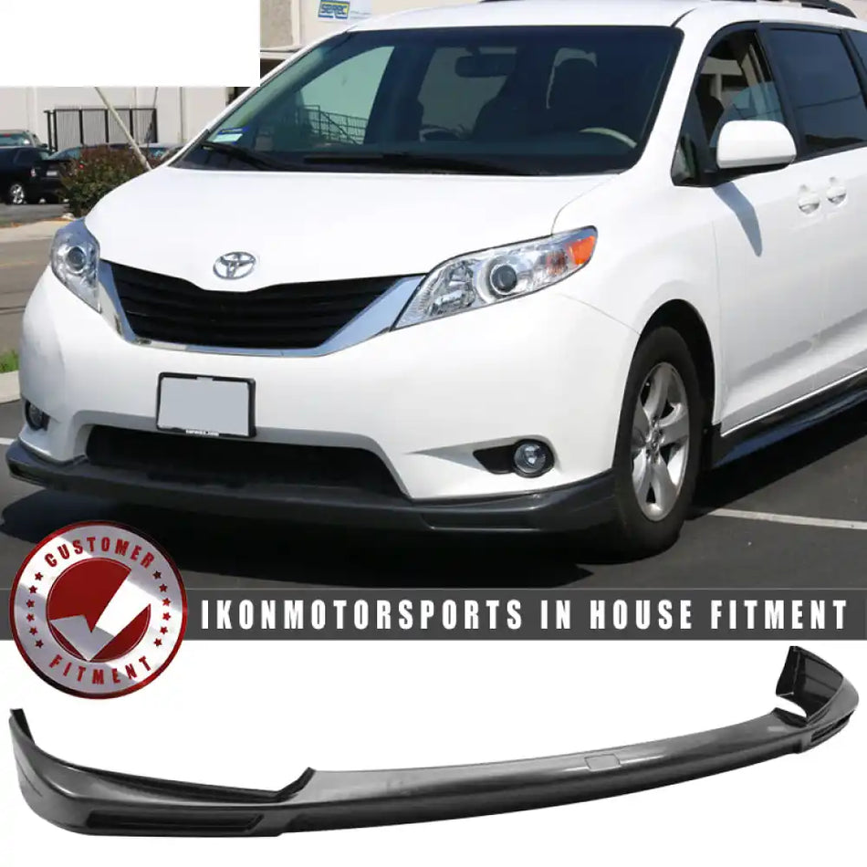 2011-2017 Toyota Sienna XL30 5Dr Van MP Front Bumper Lip Spoiler - ABS Unpainted Black