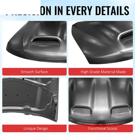 2011-2021 Jeep Grand Cherokee SRT Redeye Style Front Hood Aluminum