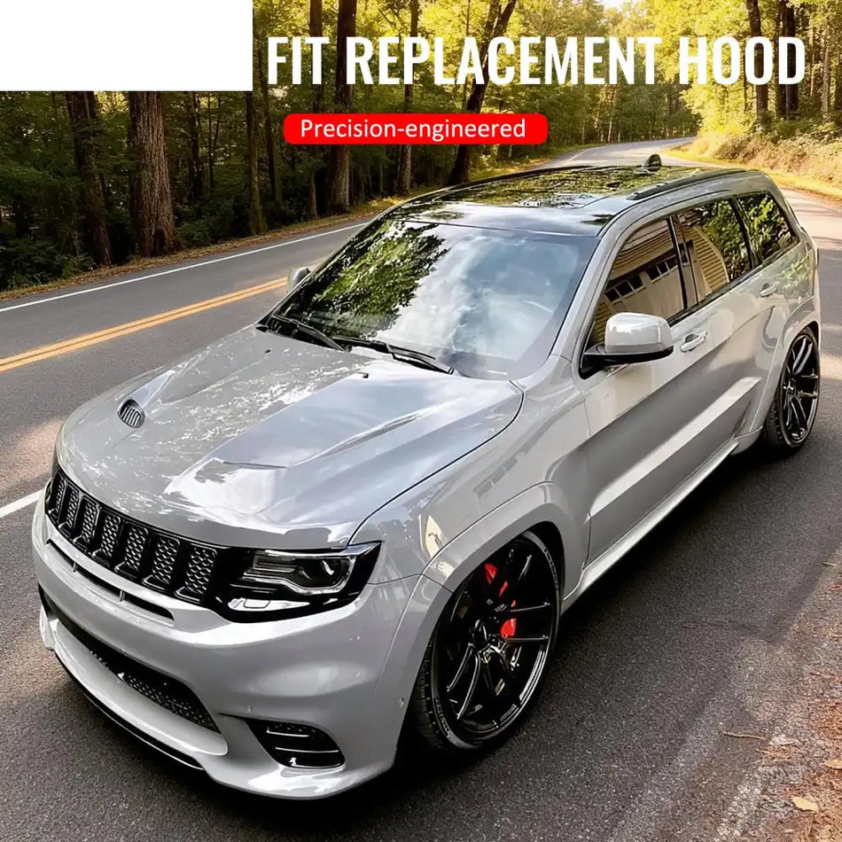 2011-2021 Jeep Grand Cherokee Trackhawk Style Front Hood Aluminum