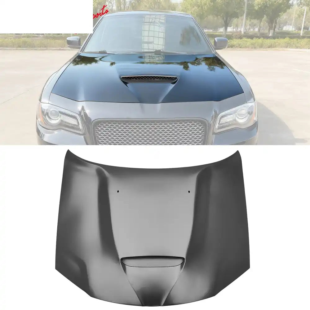 2011-2023 Chrysler 300 SRT Style Front Hood Scoop Vent Black Aluminum