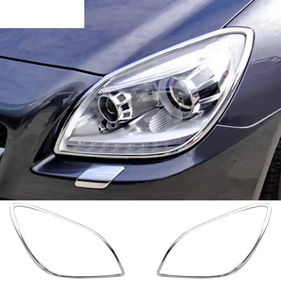 2012-2013 Benz SLK-Class-R172 Chrome Headlights Trim Bezel Cover Surround Rim ABS