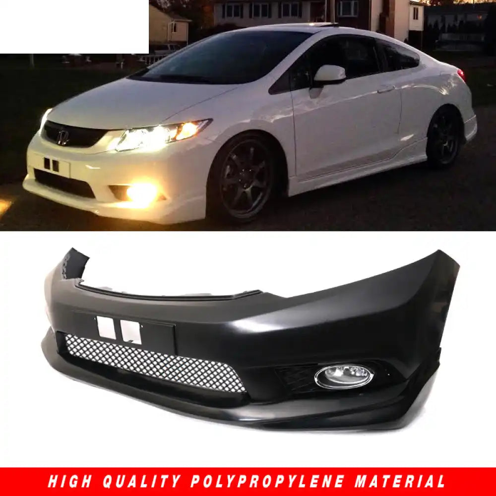 2012-2013 Honda Civic 2Dr Front Bumper MD Lip Conversion Foglight PP
