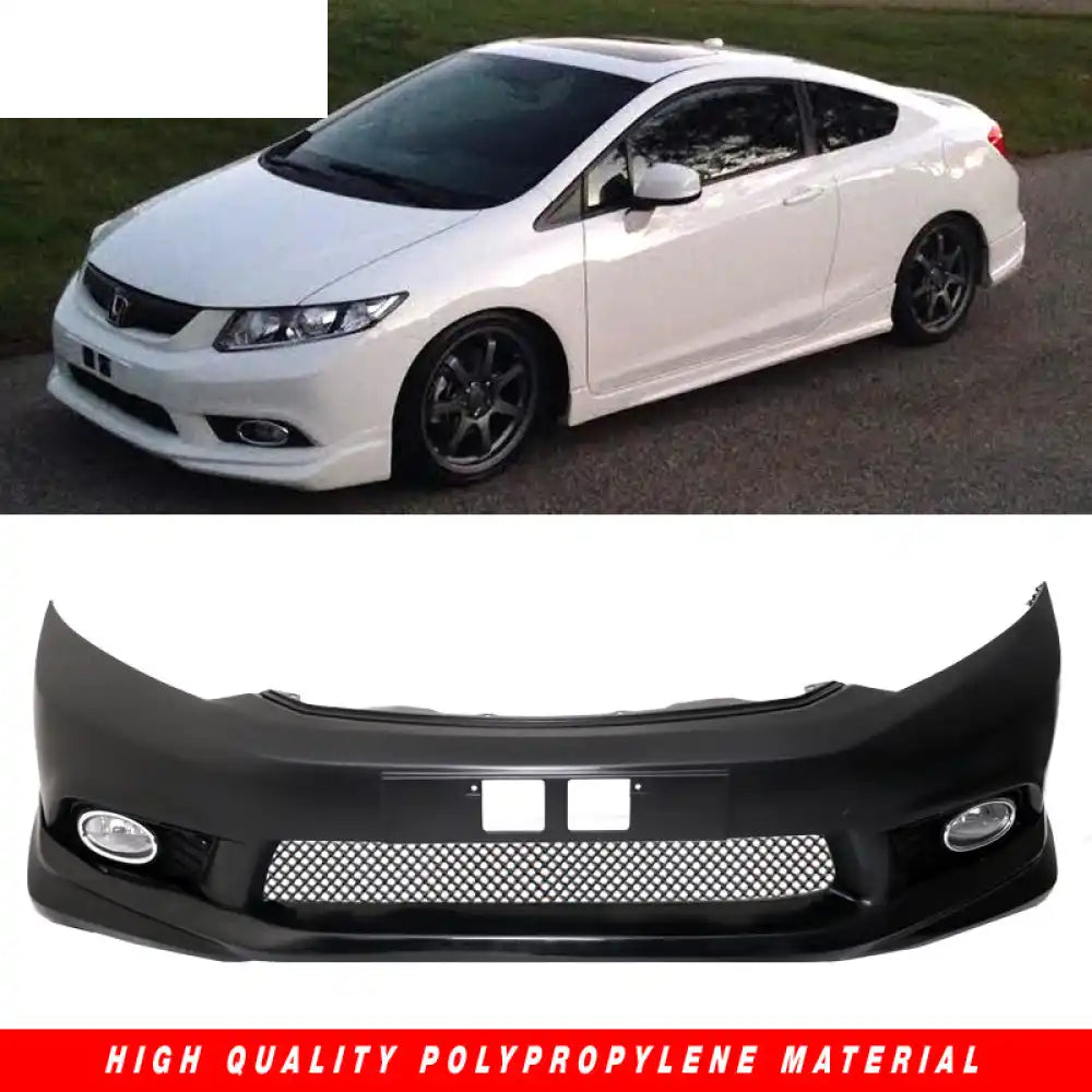 2012-2013 Honda Civic 2Dr Front Bumper MD Lip Conversion Foglight PP
