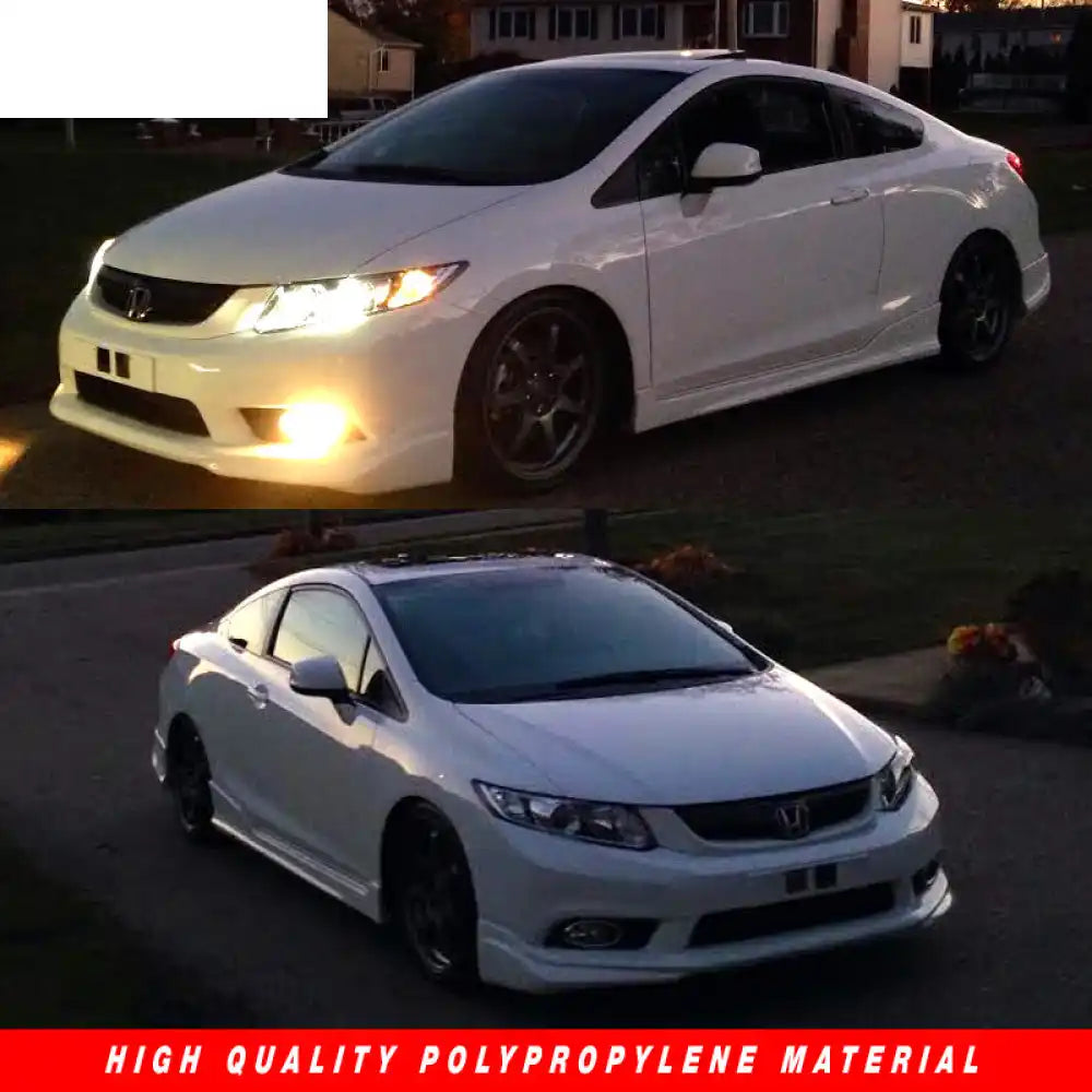 2012-2013 Honda Civic 2Dr Front Bumper MD Lip Conversion Foglight PP