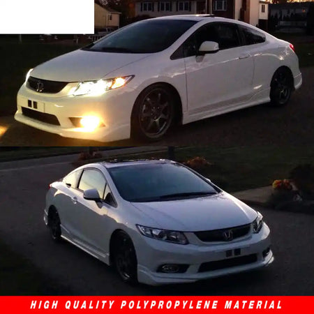 2012-2013 Honda Civic 2Dr Front Bumper MD Lip Conversion Foglight PP