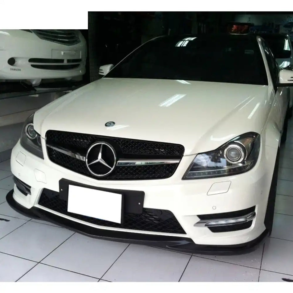 2012-2014 Benz W204 C Class GH Style Matte Black Front Bumper Lip ABS
