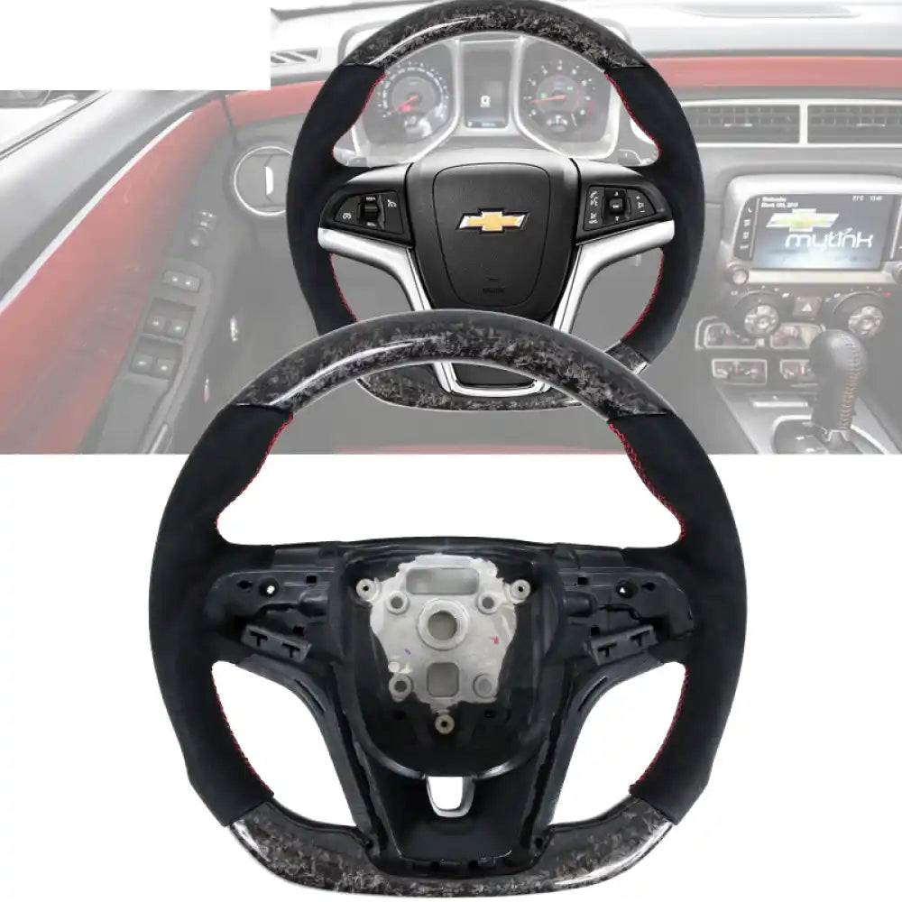 2012-2015 Camaro Steering Wheel Carbon Fiber Forged Carbon Fiber / Forged CF & Alcantara