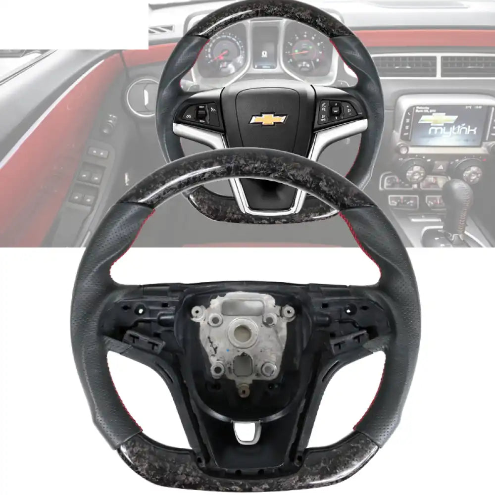 2012-2015 Camaro Steering Wheel Carbon Fiber Forged Carbon Fiber / Forged CF & Perforated Leather