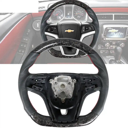 2012-2015 Camaro Steering Wheel Carbon Fiber Forged Carbon Fiber / Forged CF & Perforated Leather