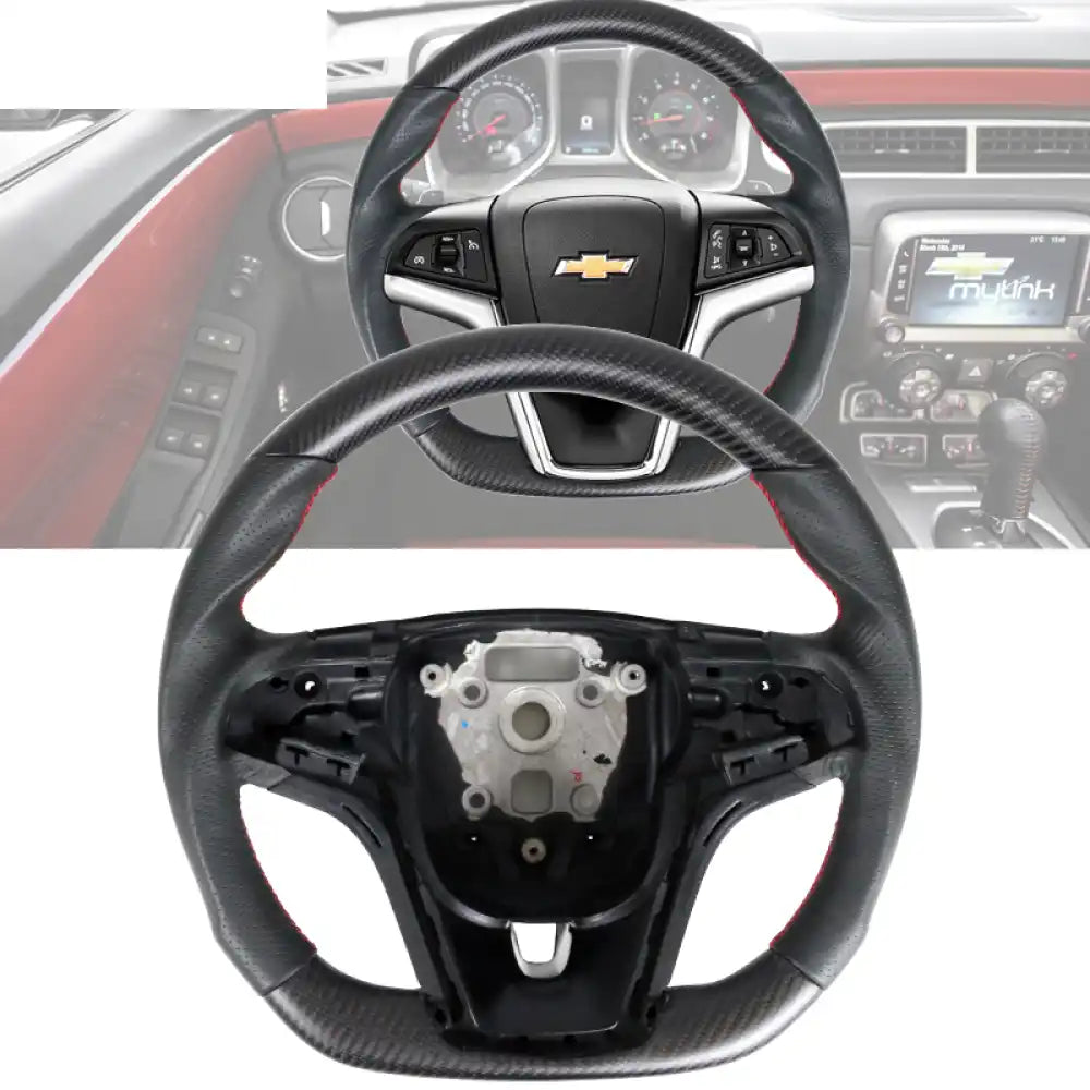 2012-2015 Camaro Steering Wheel Carbon Fiber Matte Carbon Fiber / CF & Perforated Leather