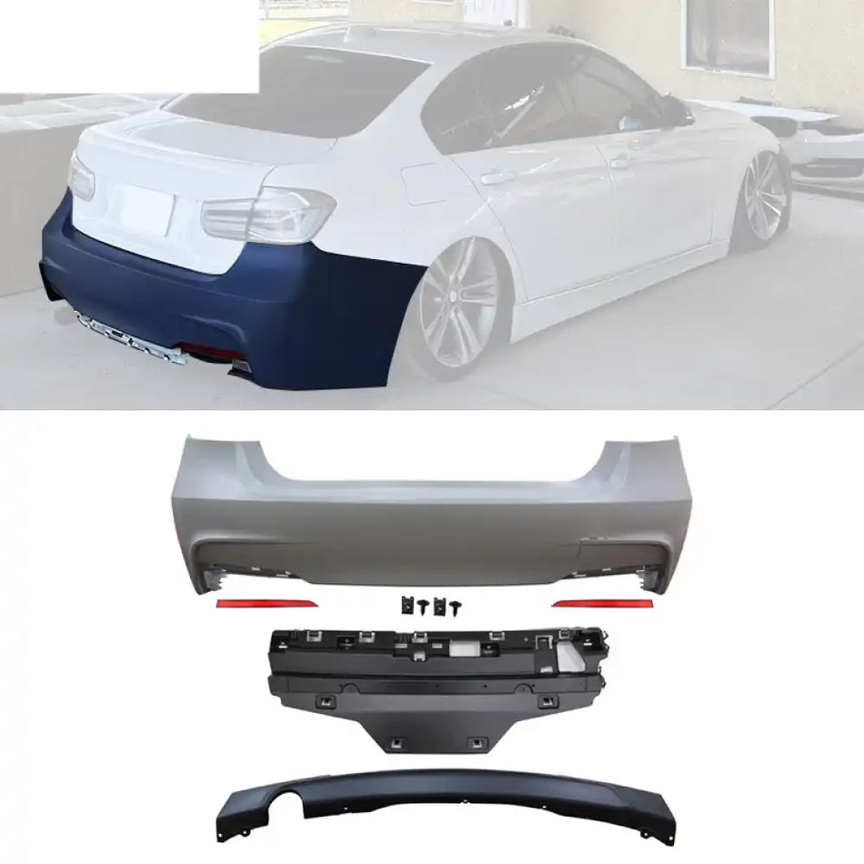 2012-2018 BMW 3-Series F30 MT M Sport Rear Bumper Cover Unpainted