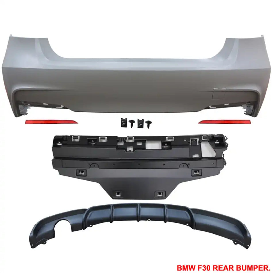 2012-2018 BMW 320i M-P Style Single Outlet Rear Bumper Conversion PP